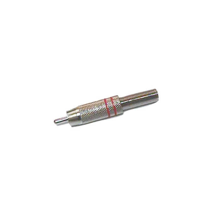PLUG RCA, CON RESORTE, ROJO, METALICO
