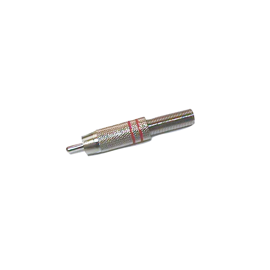 PLUG RCA, CON RESORTE, ROJO, METALICO