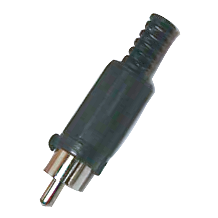 PLUG RCA, SIN RESORTE, NEGRO, PLASTICO