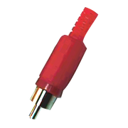 PLUG RCA, SIN RESORTE, ROJO, PLASTICO