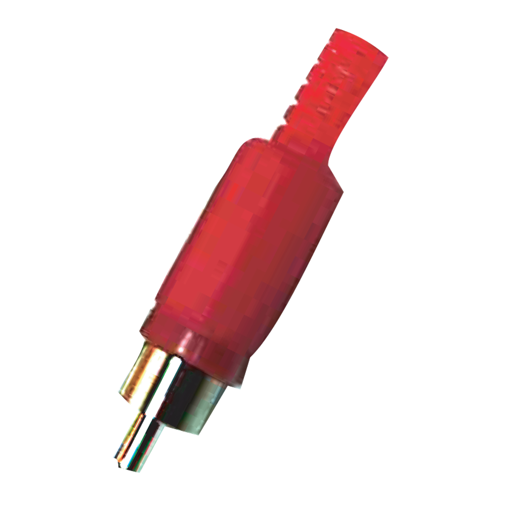 PLUG RCA, SIN RESORTE, ROJO, PLASTICO