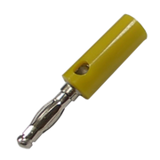 PLUG BANANA PLATEADO, AMARILLO, PLASTICO