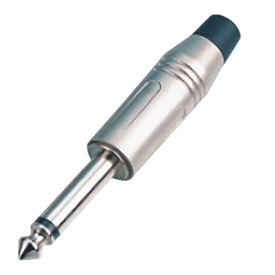 PLUG 6.3MM PLATEADO, ESTEREO SIN RESORTE, BAQUELITA, METALICO