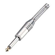 PLUG 6.3MM PLATEADO, MONO CON RESORTE, BAQUELITA, METALICO