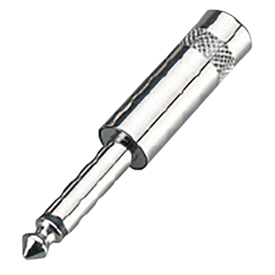 PLUG 6.3MM PLATEADO, MONO SIN RESORTE, BAQUELITA, METALICO