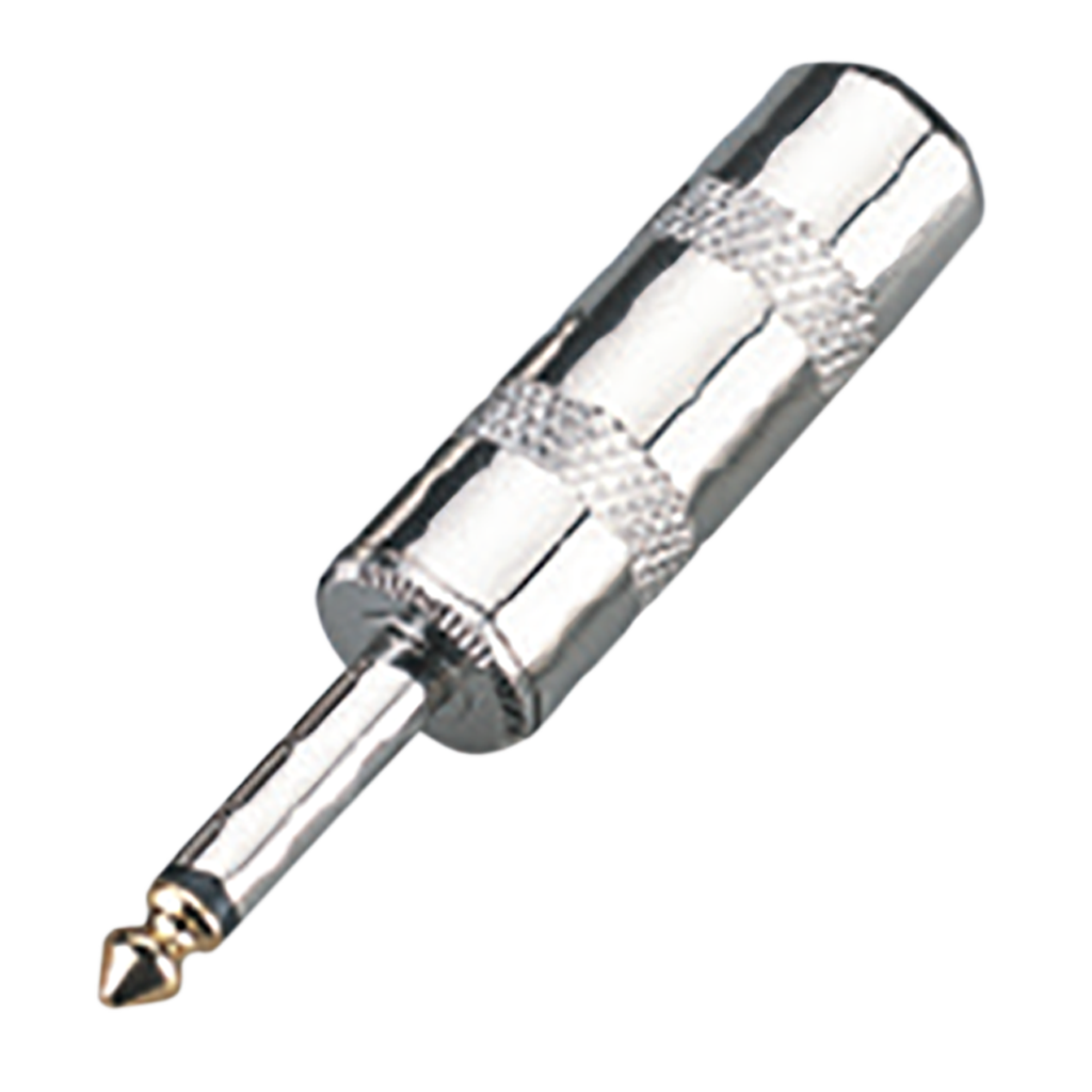 PLUG 6.3MM PLATEADO, MONO SIN RESORTE, BAQUELITA, METALICO
