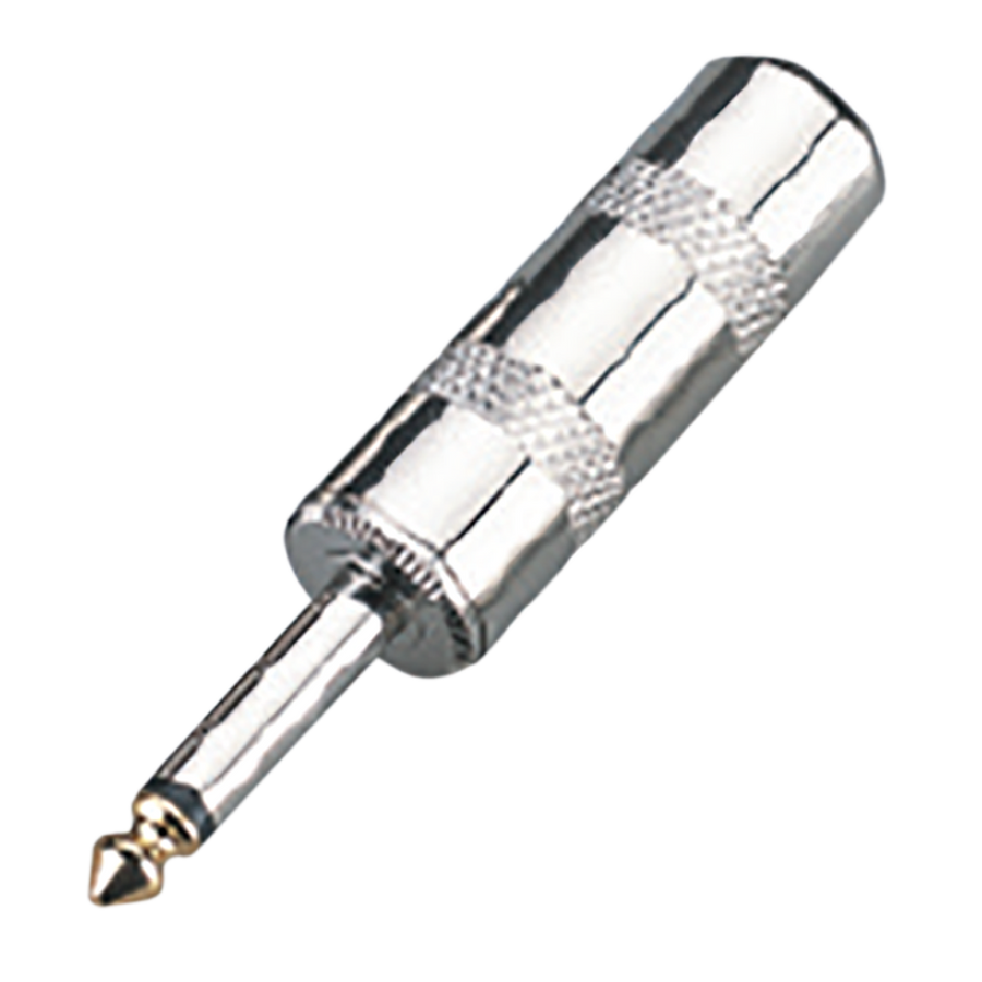PLUG 6.3MM PLATEADO, MONO SIN RESORTE, BAQUELITA, METALICO