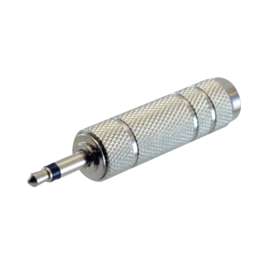 ADAPTADOR JACK 6.3MM MONO A PLUG 3.5MM MONO, METALICO