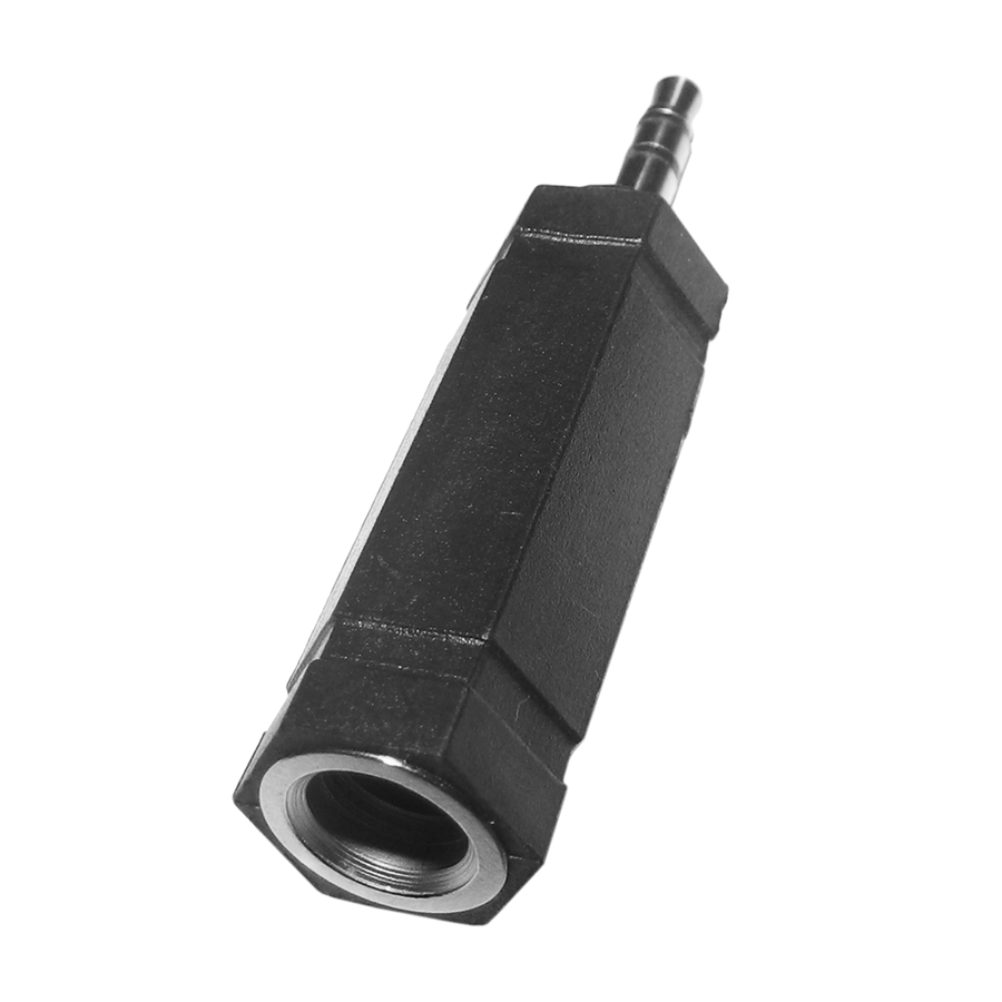 ADAPTADOR JACK 6.3MM MONO A PLUG 3.5MM ESTEREO, PLASTICO