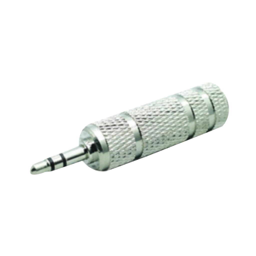 ADAPTADOR JACK 6.3MM MONO A PLUG 3.5MM ESTEREO, METALICO