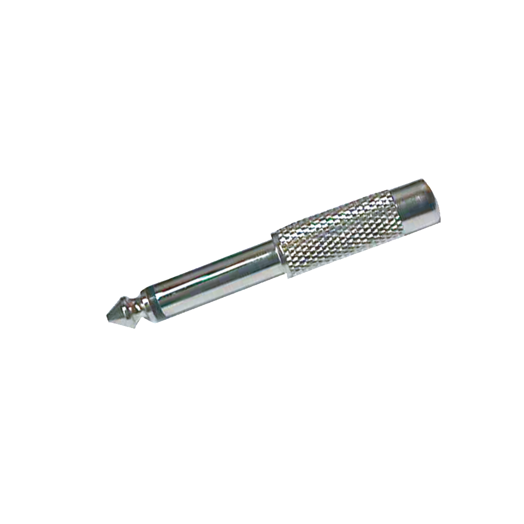ADAPTADOR JACK RCA A PLUG 6.3MM ESTEREO, METALICO