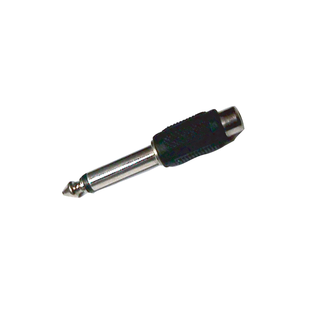 ADAPTADOR JACK RCA A PLUG 6.3MM MONO, PLASTICO