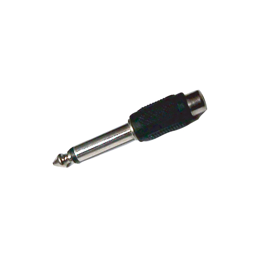 ADAPTADOR JACK RCA A PLUG 6.3MM MONO, PLASTICO