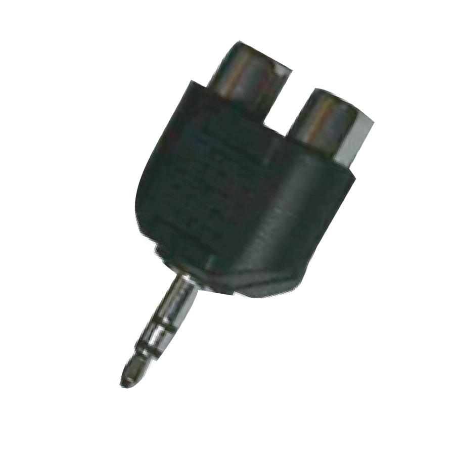 ADAPTADOR 2 JACK RCA A PLUG 3.5MM ESTEREO, PLASTICO