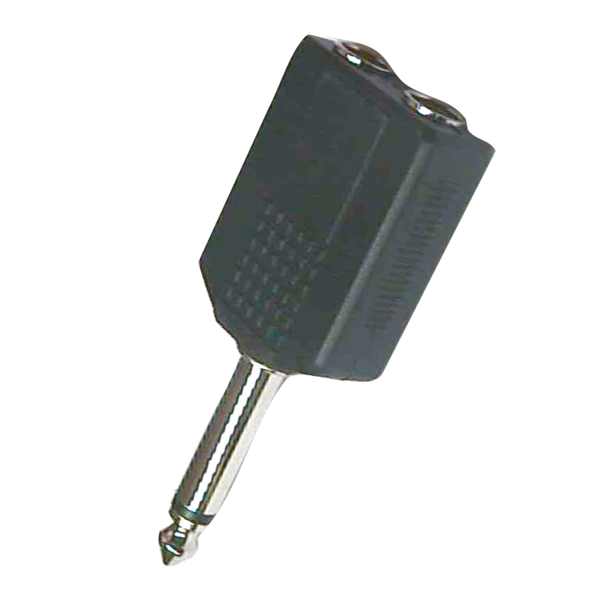 ADAPTADOR 2 JACK 6.3MM MONO A PLUG 6.3MM MONO, PLASTICO