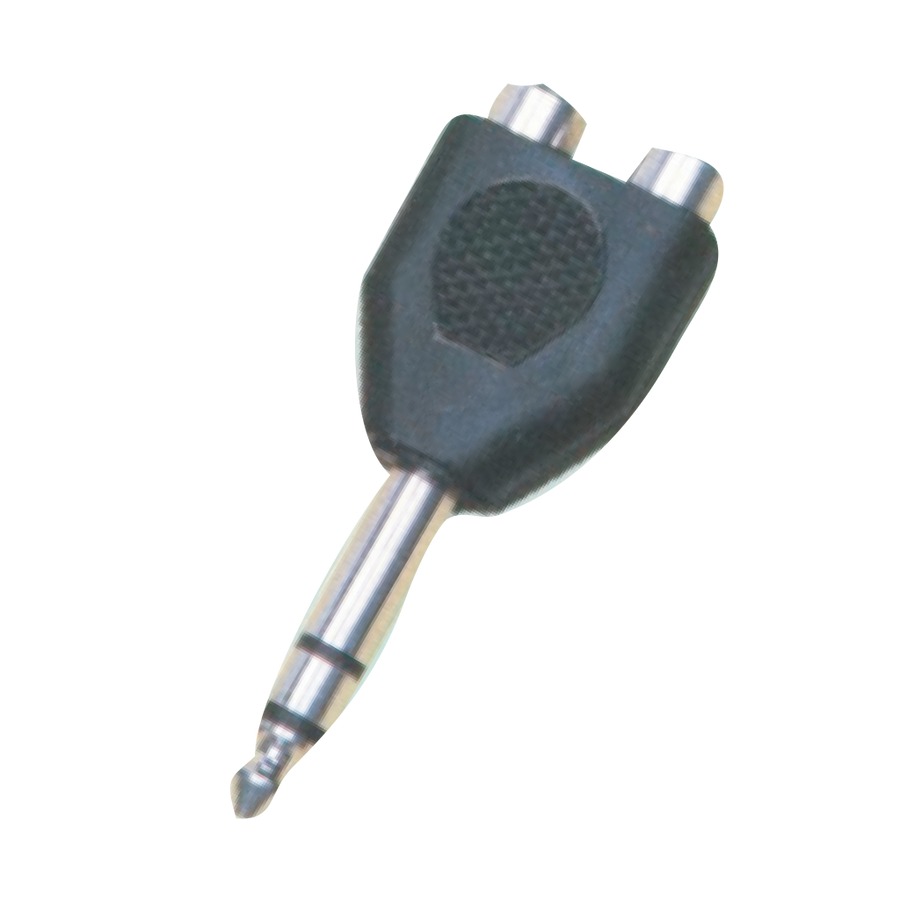 ADAPTADOR 2 JACKR RCA A PLUG 6.3MM ESTEREO, PLASTICO