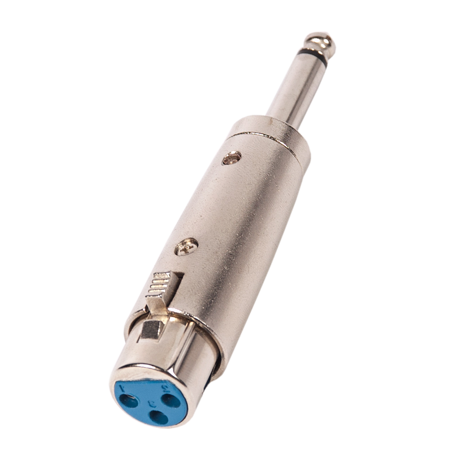 ADAPTADOR JACK XLR A PLUG 6.3MM MONO, METALICO
