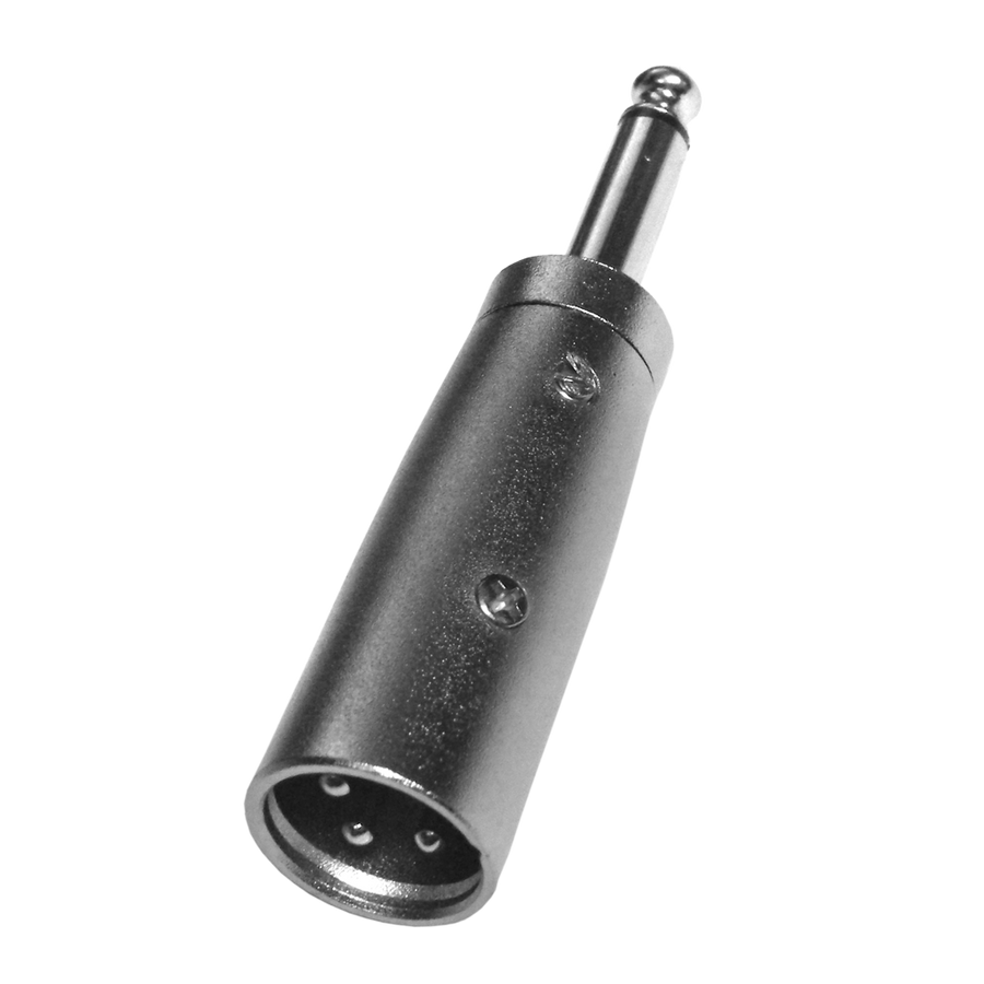 ADAPTADOR PLUG XLR A PLUG 6.3MM MONO, METALICO