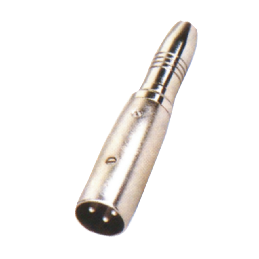 ADAPTADOR PLUG XLR A JACK 6.3MM MONO, METALICO