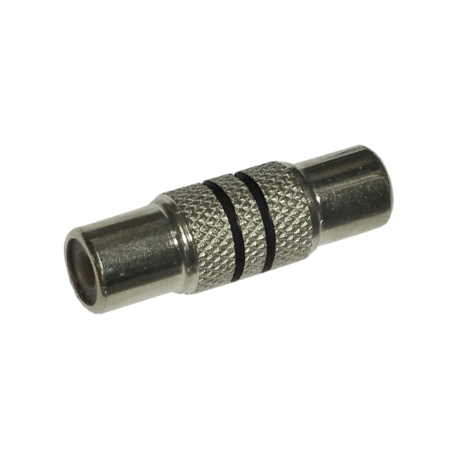 ADAPTADOR JACK RCA A JACK RCA PAR, ROJO-NEGRO, METALICO