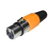 JACK XLR, 3 PINES, NARANJA, PLASTICO