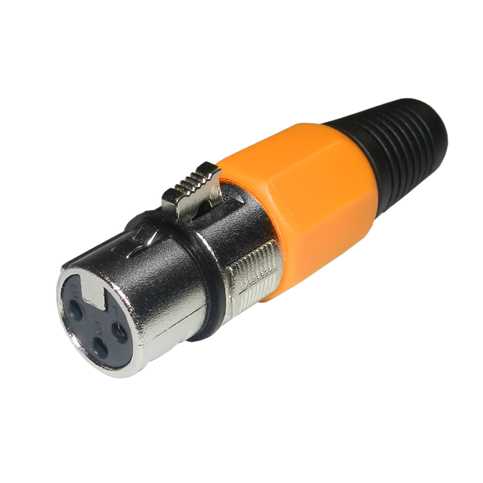 JACK XLR, 3 PINES, NARANJA, PLASTICO