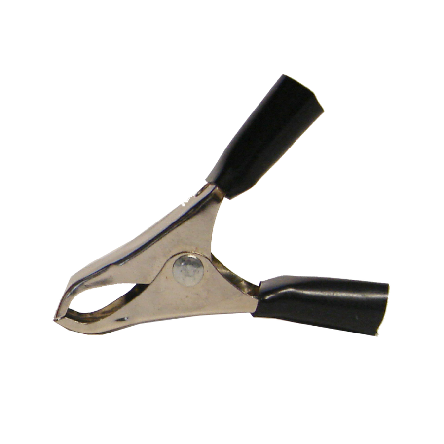 LAGARTO PEQUEÑO CON AGARRADERAS PLASTICAS, NEGRO, PARA BATERIA, 10A, 5.5CM