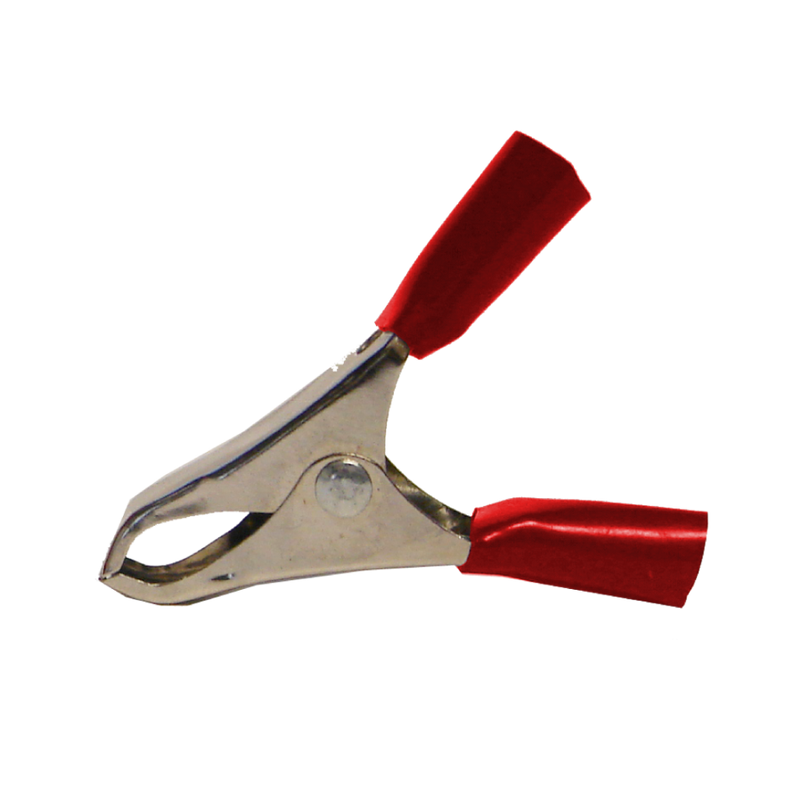 LAGARTO PEQUEÑO CON AGARRADERAS PLASTICAS, ROJO, PARA BATERIA, 10A, 5.5CM