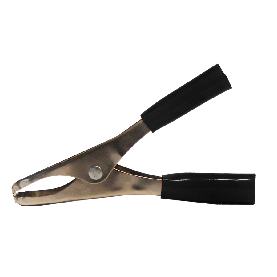 LAGARTO MEDIANO CON AGARRADERAS PLASTICAS, NEGRO, PARA BATERIA, 20A, 7.5CM