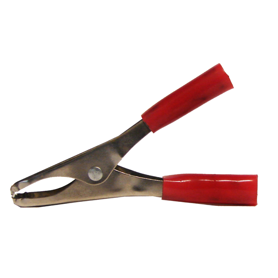 LAGARTO MEDIANO CON AGARRADERAS PLASTICAS, ROJO, PARA BATERIA, 20A, 7.5CM