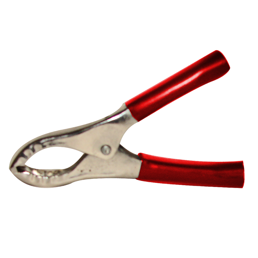 LAGARTO GRANDE CON AGARRADERAS PLASTICAS, ROJO, PARA BATERIA, 30A, 8CM