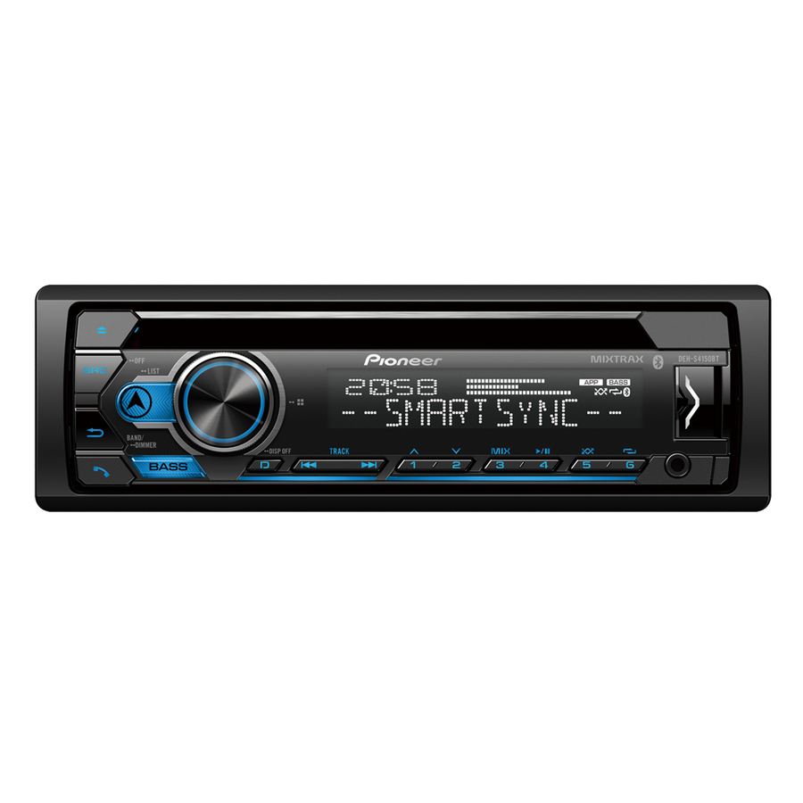 Radio para Carro 1DIN 50x4 W Potencia Máxima, MP3, Bluetooth, Ecualizador Gráfico, Puerto USB, PIONEER DEH-S4150BT