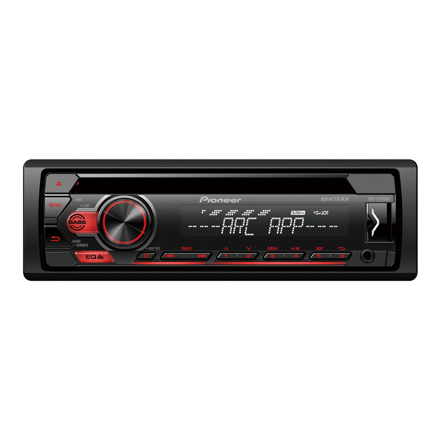 Radio para Carro 1DIN 50 x 4 W Potencia Máxima, MP3, Ecualizador Gráfico, Puerto USB, PIONEER DEH-S1150UB