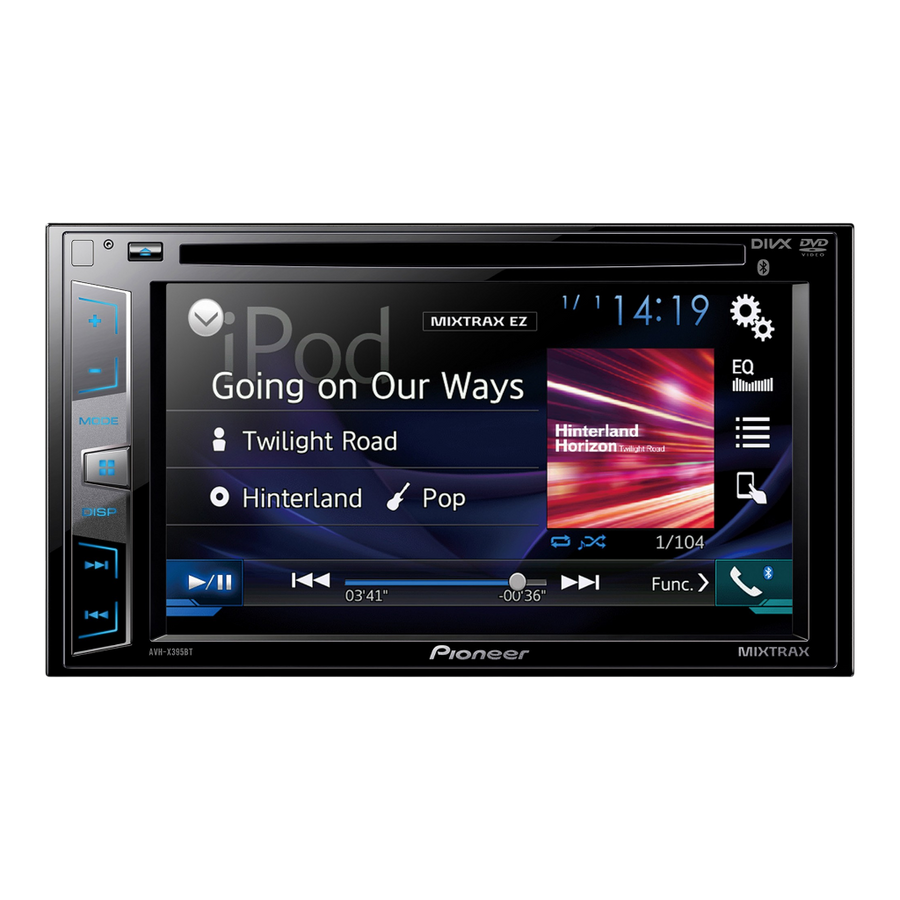 Radio para Carro 2DIN Pantalla Táctil 6.2 Pulg, 22 x 4 W Potencia RMS, Puerto USB, Bluetooth, PIONEER AVH-X395BT