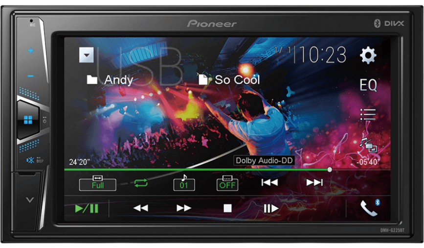 Radio para carro 6.2 pulg, con multimedia Bluetooth. Conectividad compatible con iOS y Android. DMH-G225BT