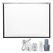 PANTALLA DE PROYECCION MOTORIZADA, 100 PULG. CON CONTROL REMOTO, FORMATO 4:3, CUADRADA