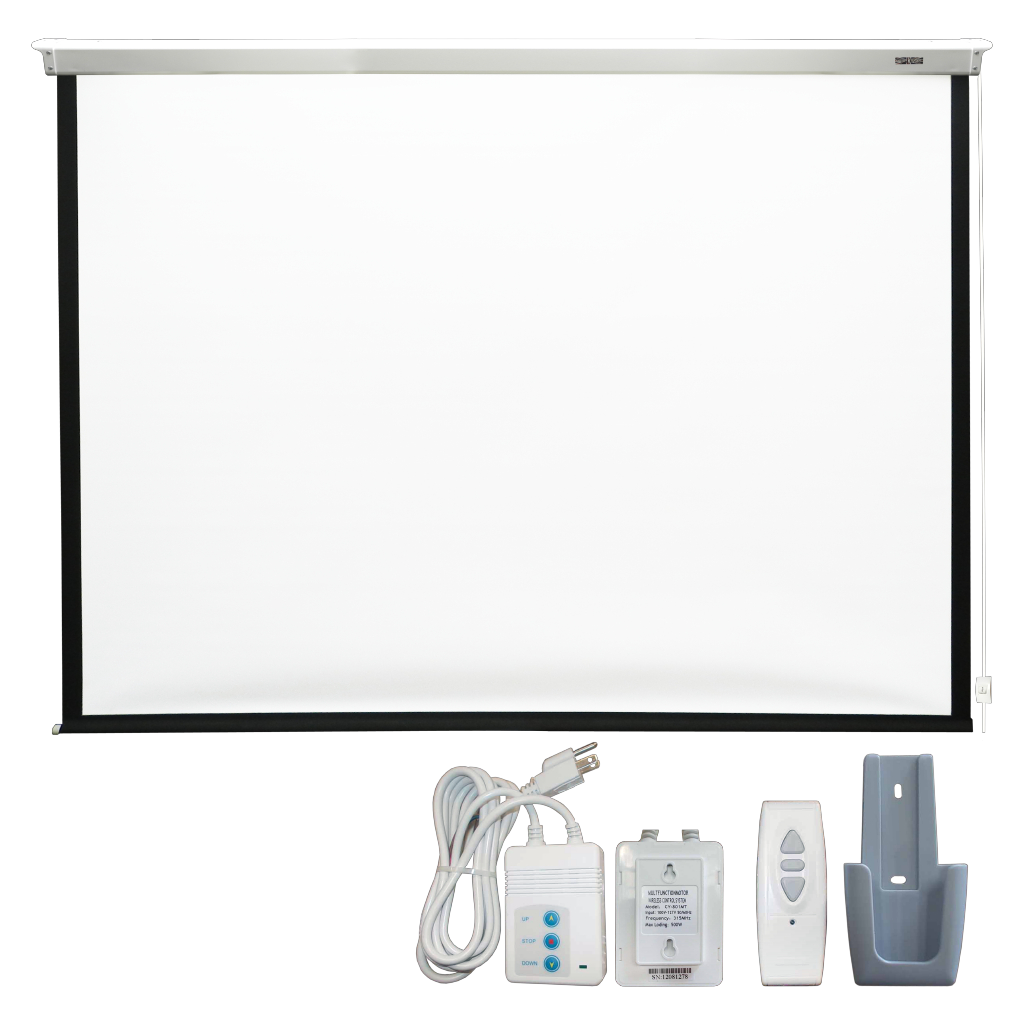 PANTALLA DE PROYECCION MOTORIZADA, 100 PULG. CON CONTROL REMOTO, FORMATO 4:3, CUADRADA