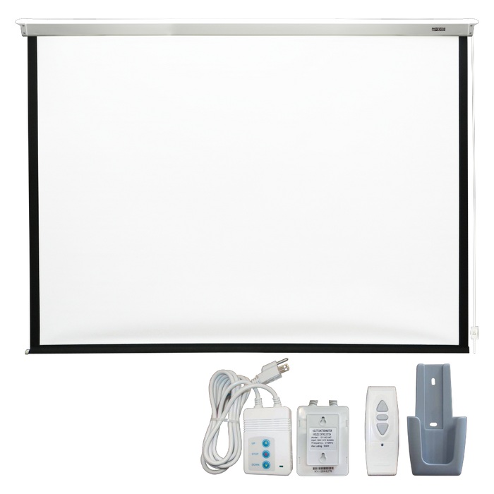 PANTALLA DE PROYECCION MOTORIZADA, 100 PULG. CON CONTROL REMOTO, FORMATO 4:3, CUADRADA