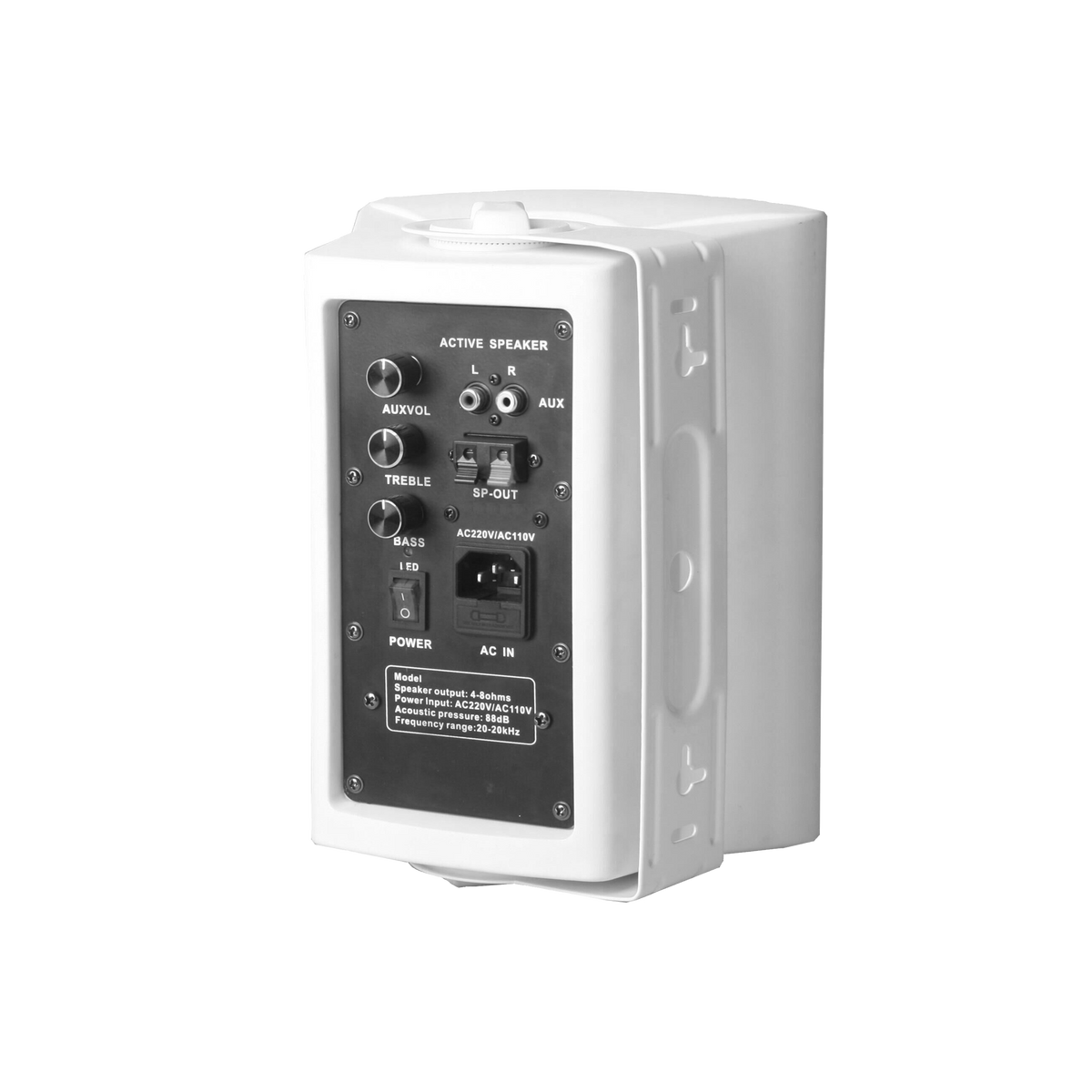 PARLANTES AMBIENTALES, ACTIVO Y PASIVO, DE PARED, 6 PULG., BLANCO, 40W+40W, AUX, RCA