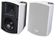 PAR DE PARLANTES BLANCOS DE PARED, PASIVOS, PARA EXTERIORES, 4 PULG., 200W, 91DB, 8OHM