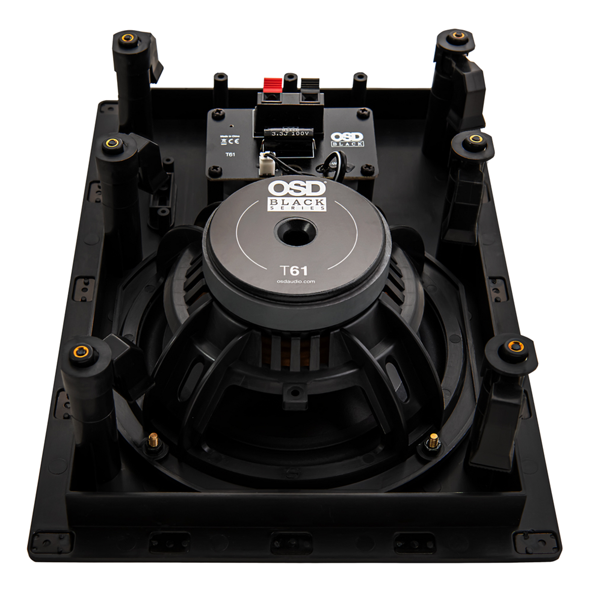 PAR DE PARLANTES DE PARED PARA INTERIORES SERIE BLACK, PASIVOS, FREC. 65HZ-20KHZ 6.5 PULG., 100W, 86DB, 8OHM