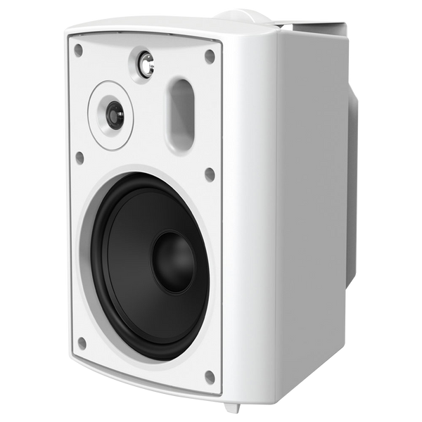 PAR DE PARLANTES BLANCOS  PARA EXTERIORES, PASIVOS, IP54, 6.5 PULG. CON TRANSFORMADOR DE LINEA, 70V-100V, 4-8-16-32W, 150W, 90DB, 8OHM