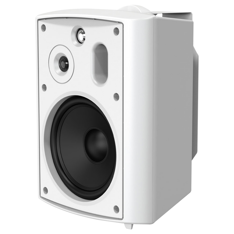 PAR DE PARLANTES BLANCOS  PARA EXTERIORES, PASIVOS, IP54, 6.5 PULG. CON TRANSFORMADOR DE LINEA, 70V-100V, 4-8-16-32W, 150W, 90DB, 8OHM