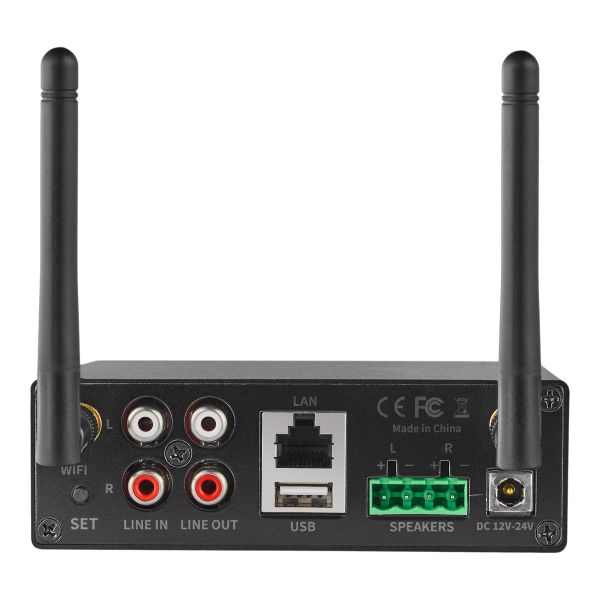AMPLIFICADOR ESTEREO, 120 RMS BT, WIFI, LAN, USB, RCA, OPTICO