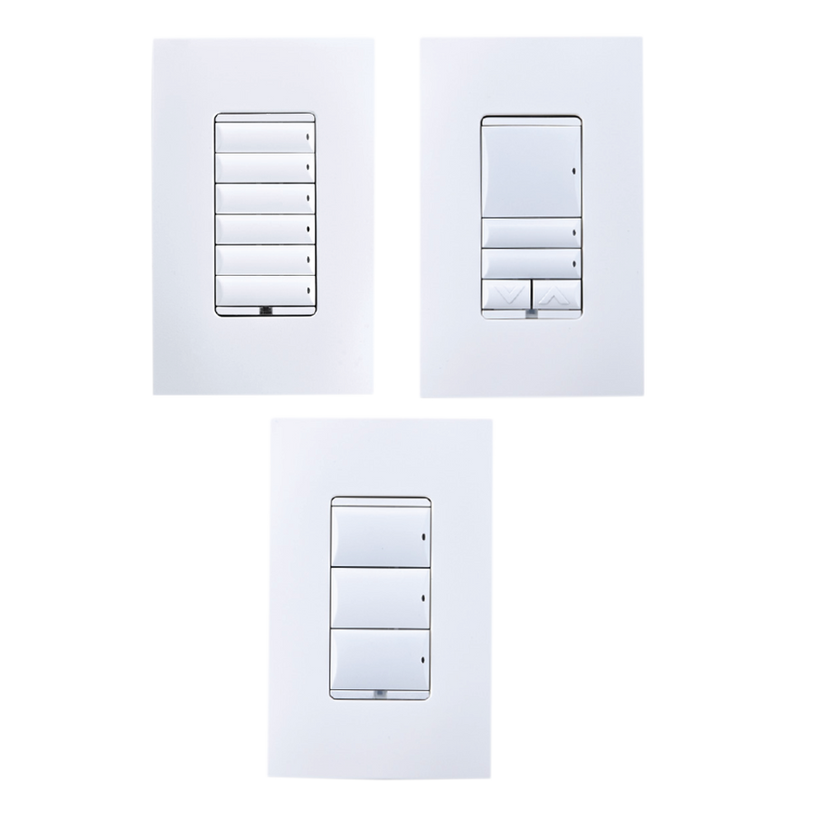 BOTONERA CONFIGURABLE DE 6 SERVICIOS INALAMBRICA ZIGBEE, COLOR BLANCO NIEVE