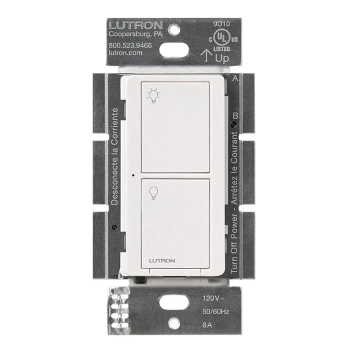 INTERRUPTOR DE 2 SERVICIOS INALAMBRICO RF, COLOR BLANCO