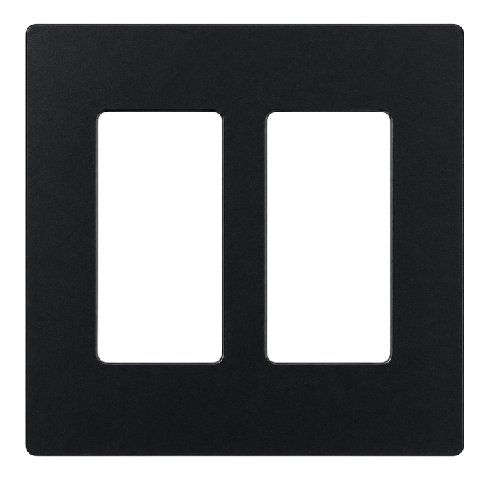 MASCARILLA PARA INTERRUPTORES DE 2 ESPACIOS, COLOR NEGRO