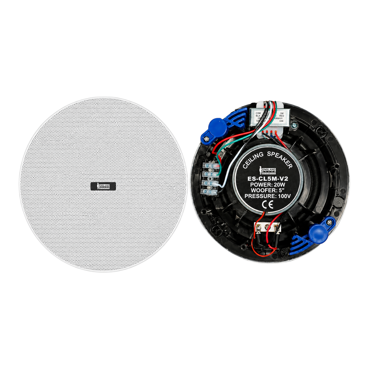 PARLANTE PARA TUMBADO, PASIVO, 5.25 PULG. CON TRANSFORMADOR, 70V-100V, 10-15-20W, 89DB