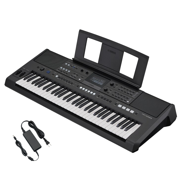 TECL 61 T, 890 TIMB, 345 EST DE ACOMP AUT, USB TO HOST, BOTONES RETROILUMIDOS, ENTRADA AUX., ADAPT, COLOR NEGRO, POLIFONIA 64, ADAPTADOR ORIGINAL