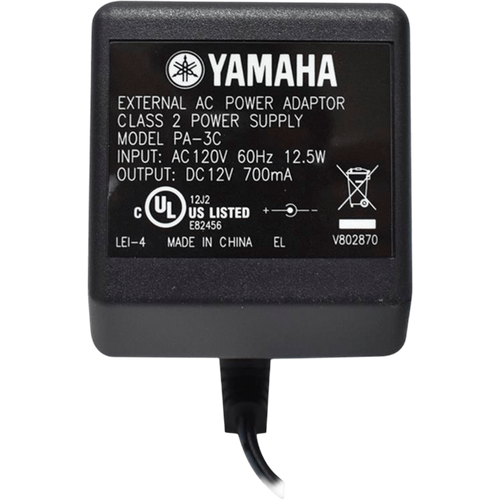 ADAPTADOR DE CORRIENTE FIJA, 12V, 1.5A, PARA TECLADOS: PSR F51. PSR-E263, PSR-E363